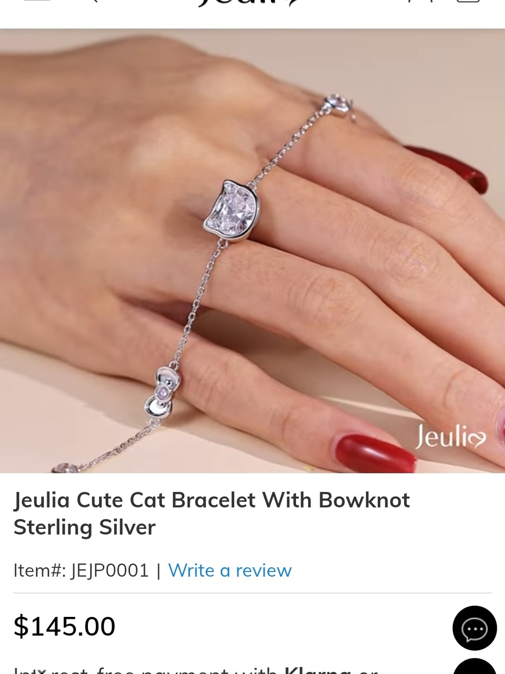 Jeulia Sterling Silver Cute Cat Bracelet with Bowknot - Silver with Pink Accent - Picture 3 of 3